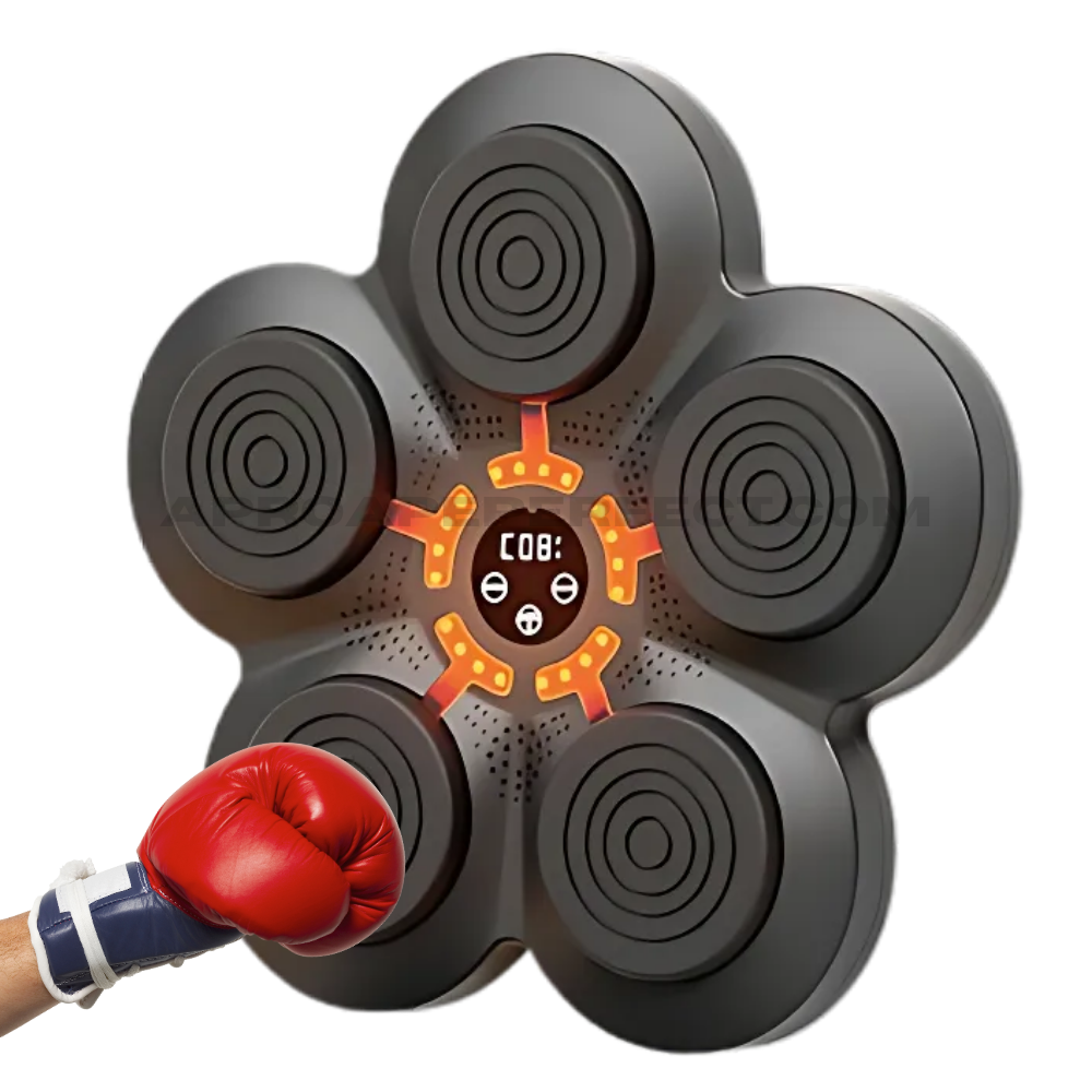 Aparat de Antrenament pentru Box cu Tinta Inteligenta, LED, Conexiune Bluetooth, Difuzor Incorporat – Ideal pentru Uz Casnic