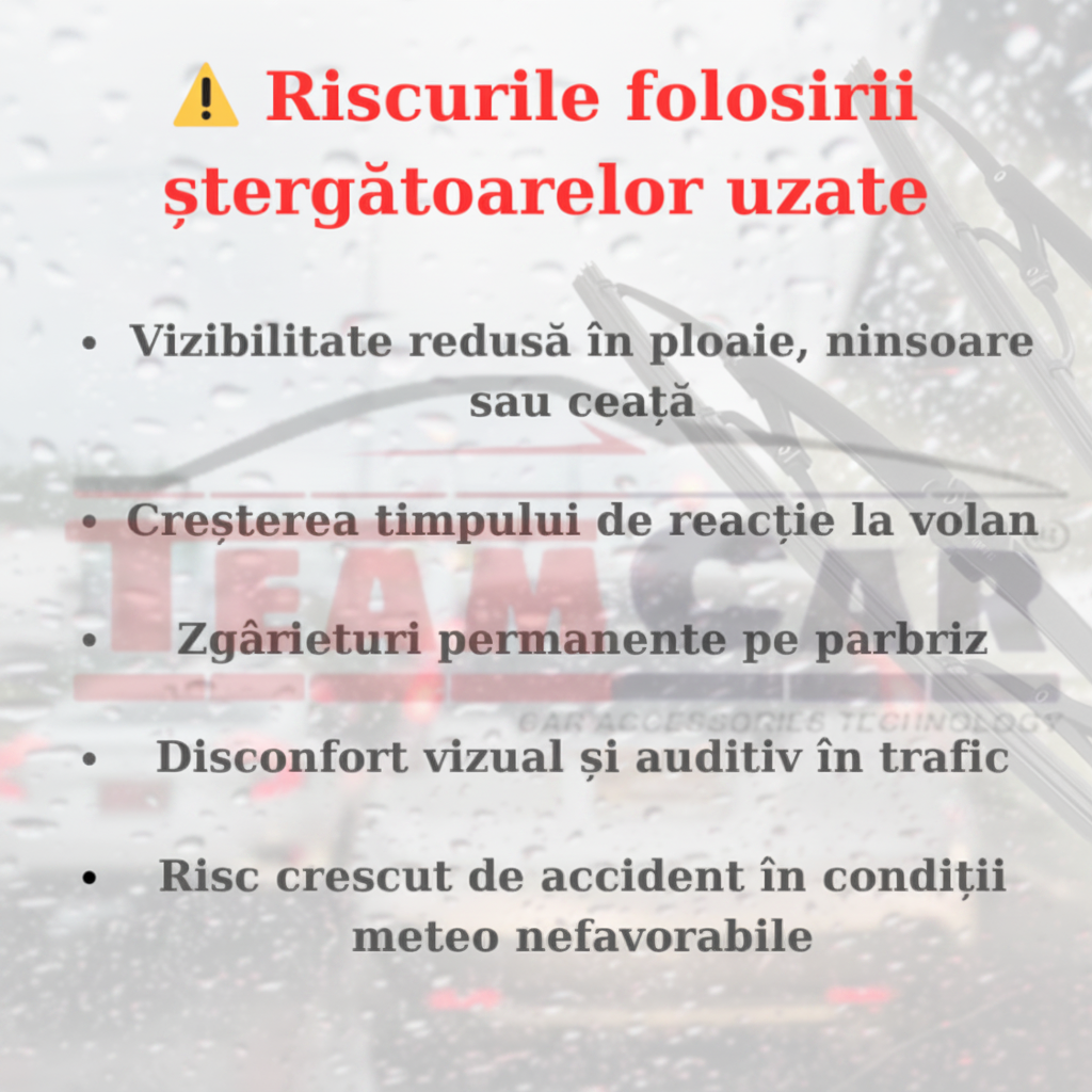 Riscurile folosirii ștergătoarelor uzate