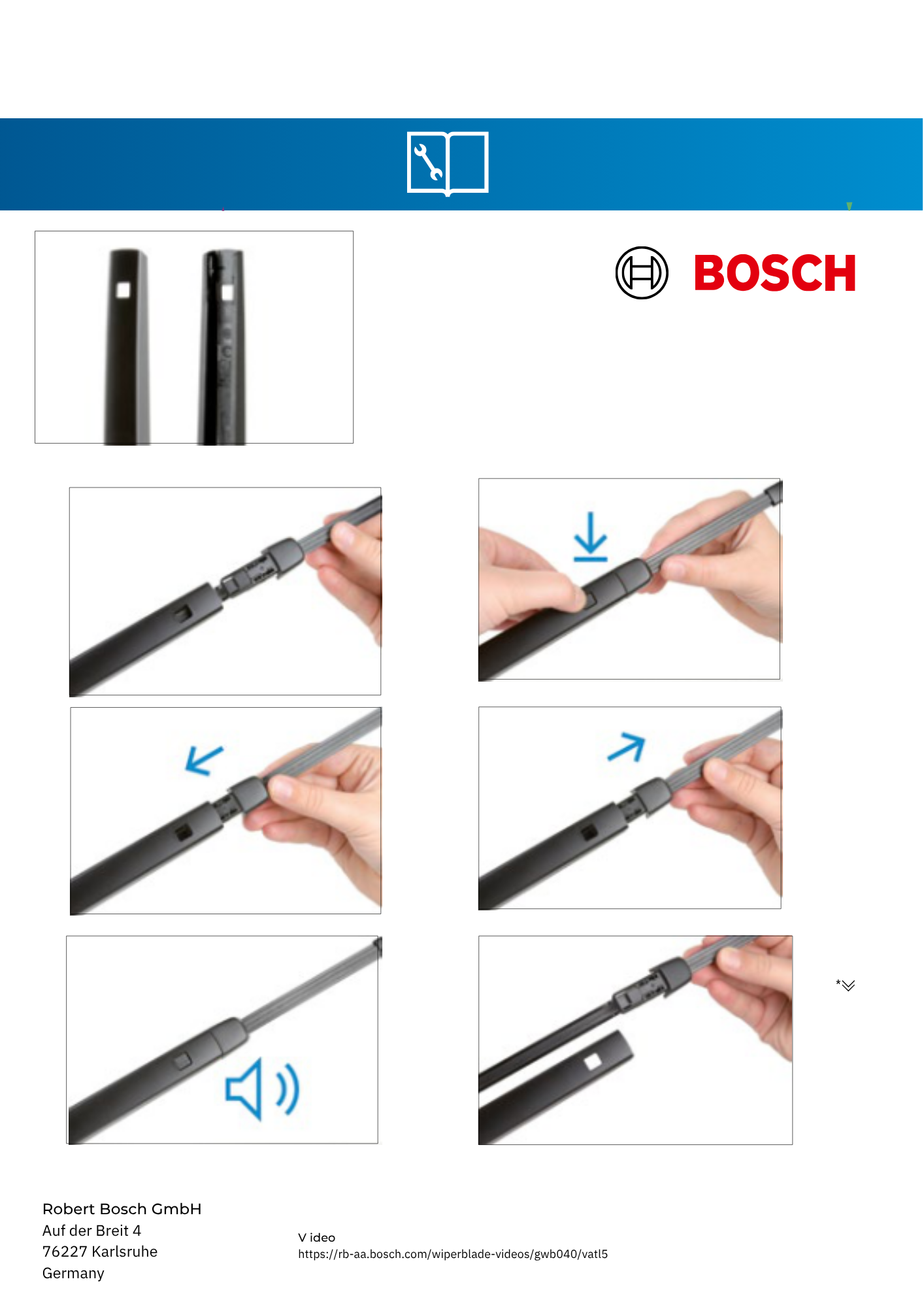 Heckscheibenwischer für VW Golf VII (5G1) 2012-2020 | Bosch Aerotwin Rear A282H