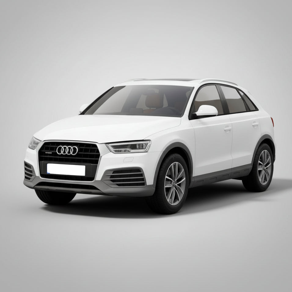 White Audi SUV on a gray background