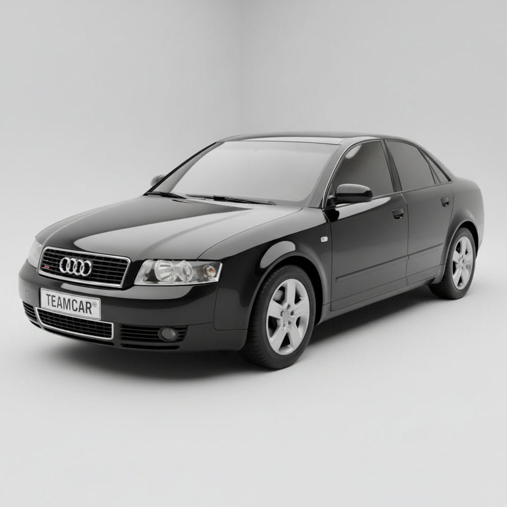 Black Audi car on a gray background