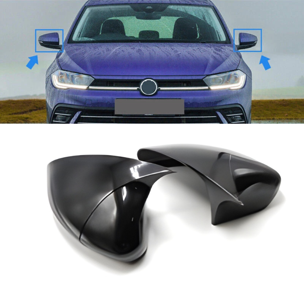 Capace Oglindă Batman DPTuning VW Polo MK6 2018–2021 Negru Lucios, ABS de Calitate, Montaj Rapid