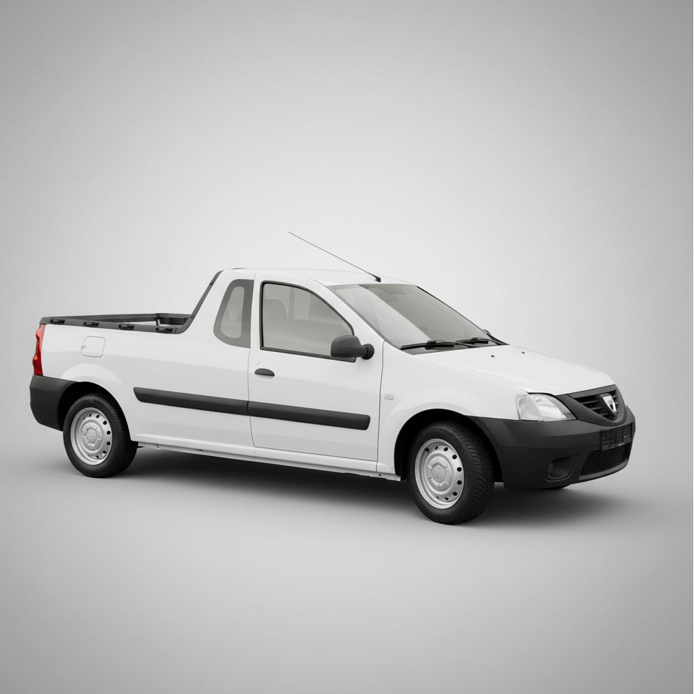 Tray Type Mats Compatible with Dacia Logan Pick-Up (2008–2012), Black