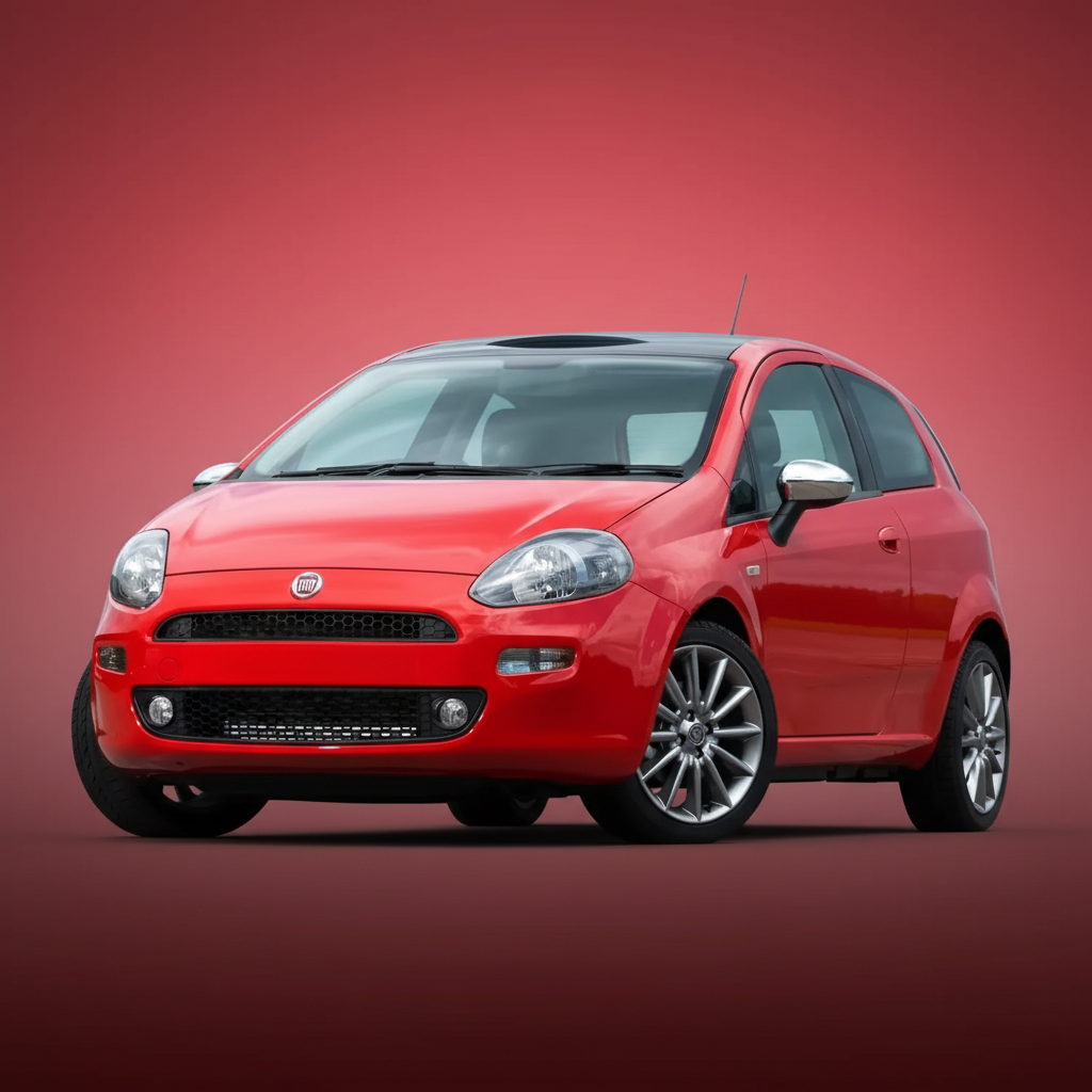 Red Fiat Punto Evo (199) 2009-2012 on a white background