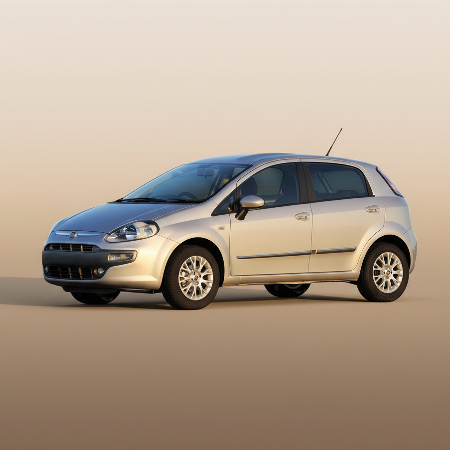Beige Fiat Punto Evo 5 doors (199) 2009-2012 on a white background