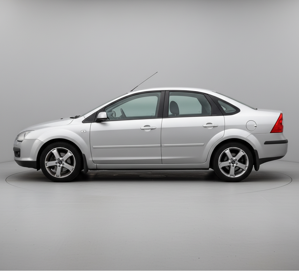White Ford Focus II 2004–2008 Sedan on a transparent background