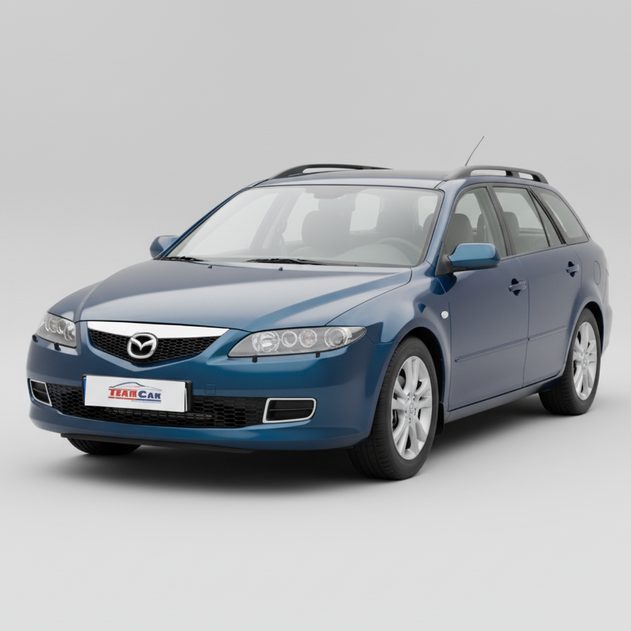 Blue Mazda car on a white background