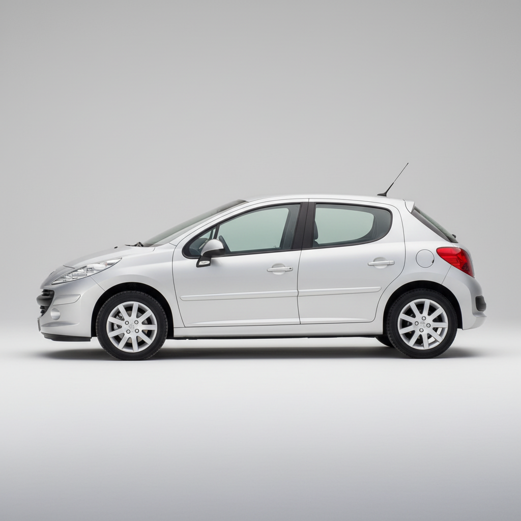 Silver 207 Hatchback (5 uși 2006–2014)on a white background