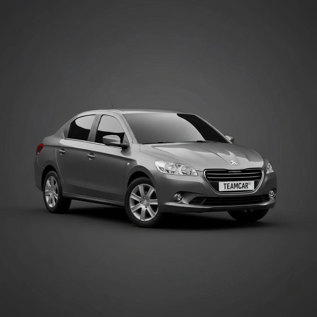 White car on a gray background