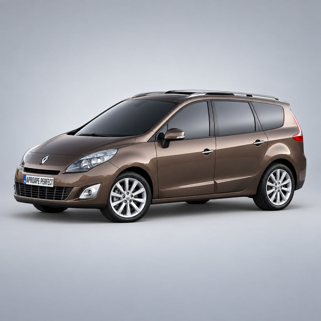 Renault Grand Scenic III JZ 2009–2016 maro pe fundal gri.