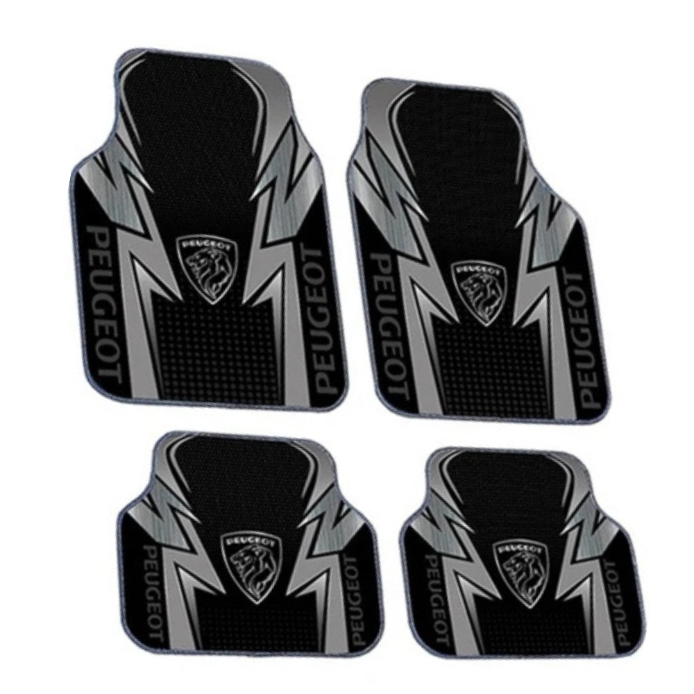 Set covorase auto Peugeot – Fata si spate – Design negru-gri cu logo modern