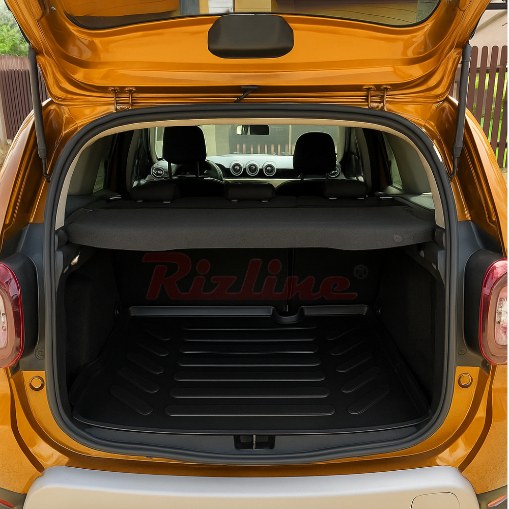 Komplettes Set Rizline Dacia Duster 2018–2022 4x2 Prestige – Fußmatten vorne und hinten sowie Kofferraumwanne