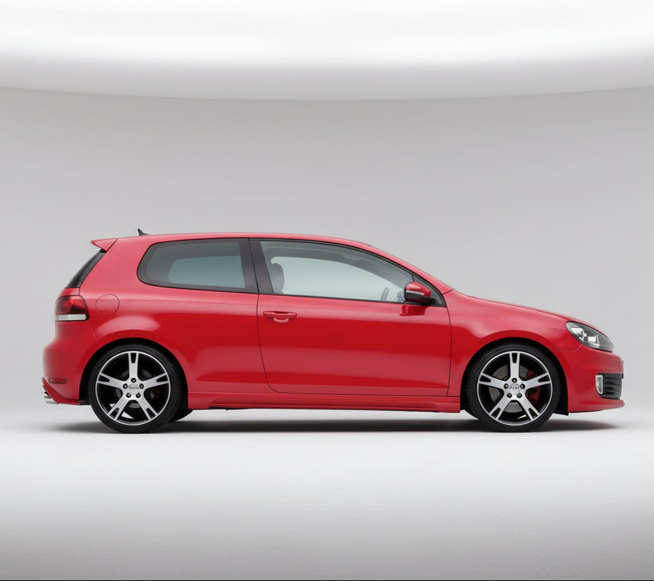 Red Volkswagen Golf 6 Hatchback (2008–2012) on a white background