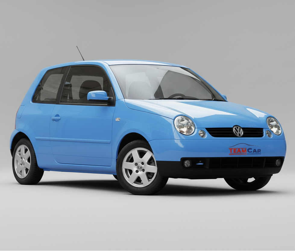 Blue Volkswagen Lupo (6X1, 6E1) HATCHBACK 1998-2003 on a white background