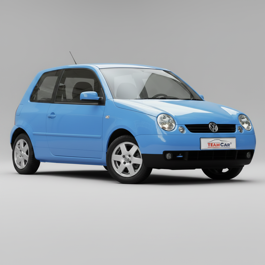 Blue Volkswagen Lupo (6X1, 6E1) HATCHBACK 1998-2003 on a white background