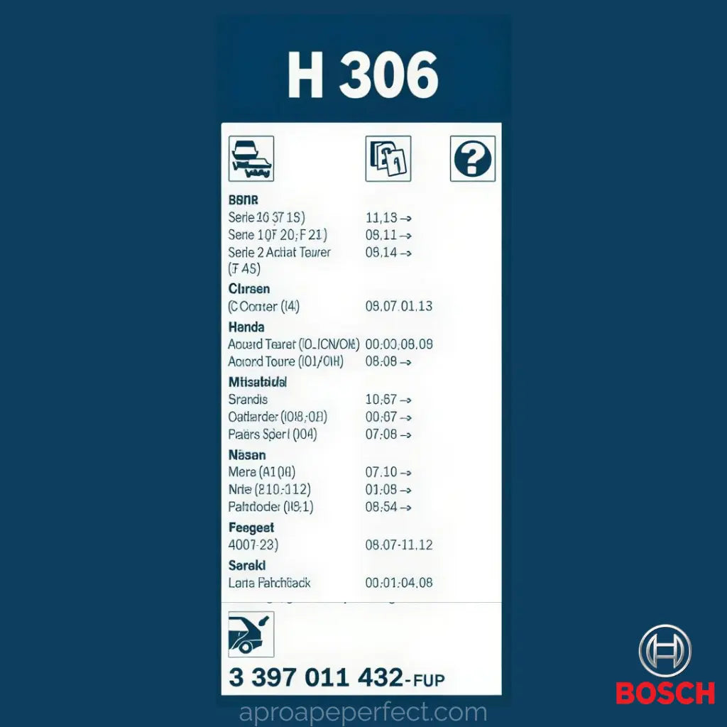 Covorase auto tip tavita dedicate pentru Ștergător Lunetă BMW Seria 2 Active Tourer F45 2014+ | Bosch Rear H306 - cauciuc antiderapant, usor de curatat