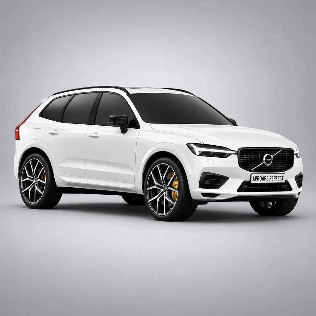 Volvo XC60 alb pe fundal gri (Platforma SPA)