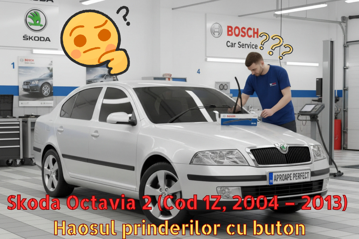Ghid ștergătoare Skoda Octavia 2: Side Pin sau Push Button?