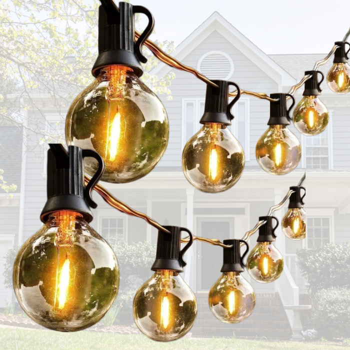 Ghirlandă Luminoasă LED Impermeabilă, Interconectabilă, 10 m, 20 Becuri Glob, Exterior/Interior