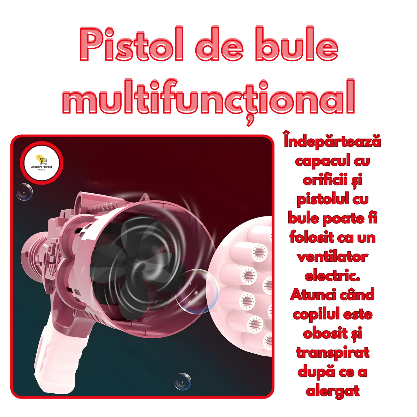 Pistol cu bule de săpun, Mașină automată cu 24 de orificii pentru copii, Fabricator de bule pentru evenimente festive