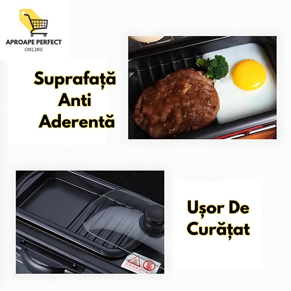 Stație de Mic Dejun 3-în-1 - Cuptor, Cană de Cafea și Grill