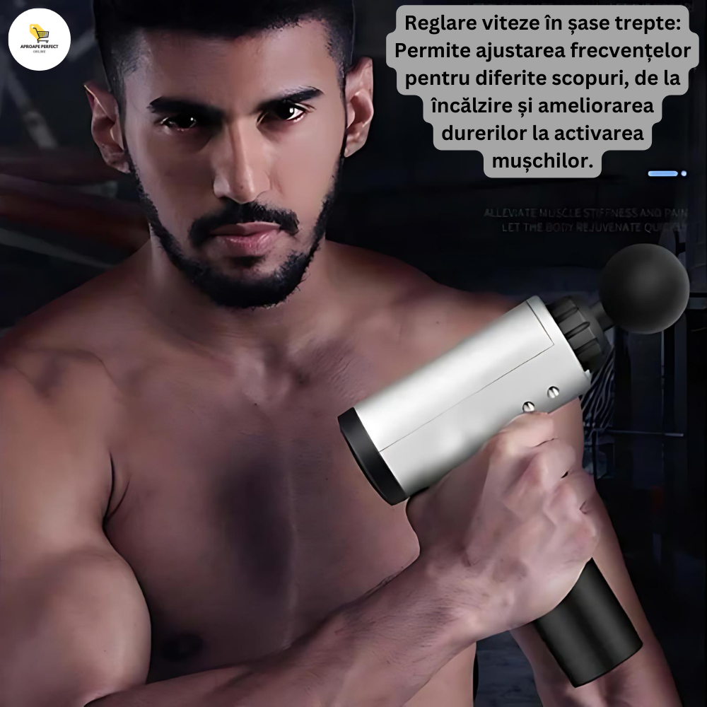 Aparat de Masaj Electric Percutant - 6 Trepte de Viteză pentru Masajul Muscular