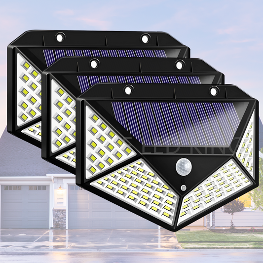 lampa solara cu panou solar si 100 led