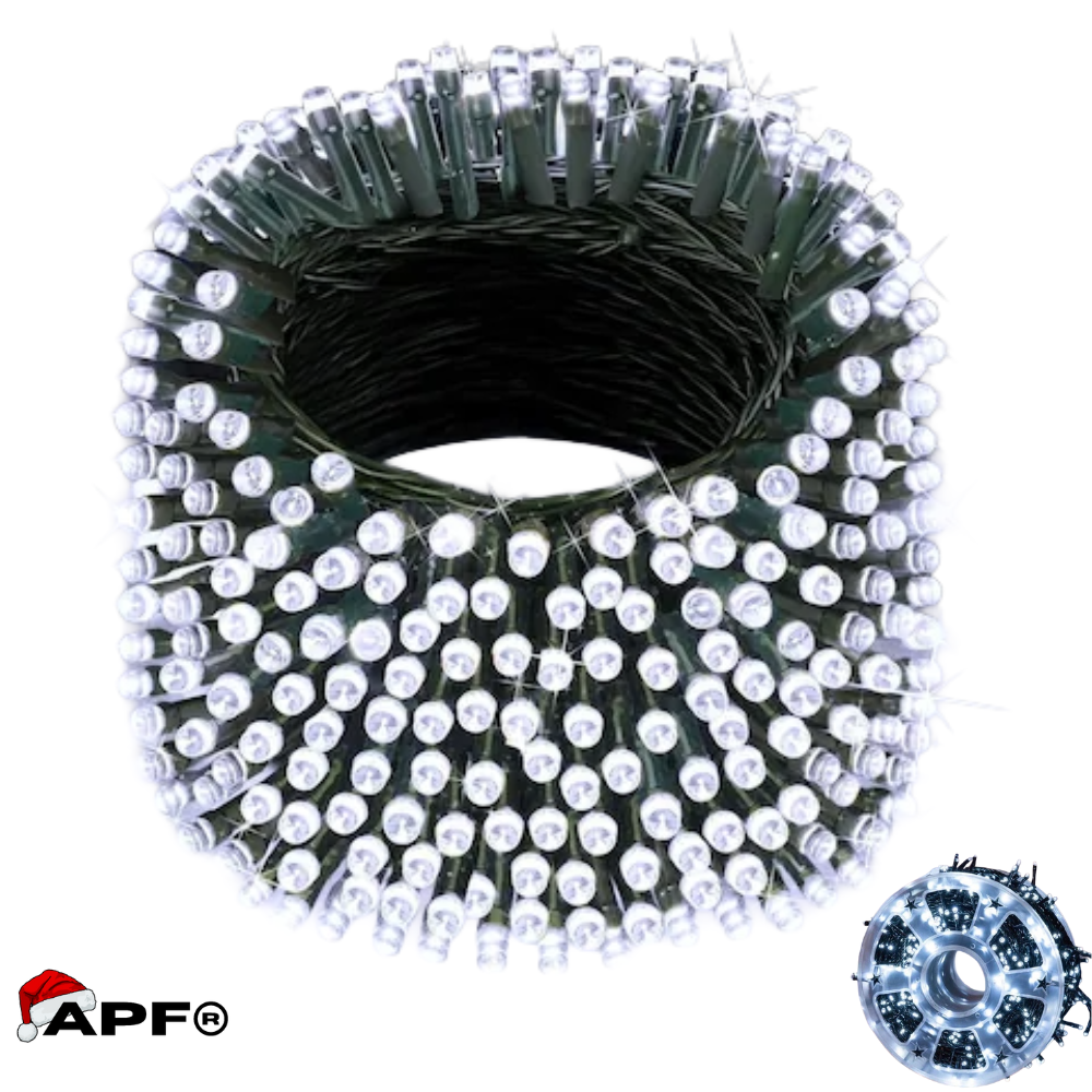 Instalatie LED Alb Rece 50m APF – 8 Moduri, pe Rola, Interior/Exterior