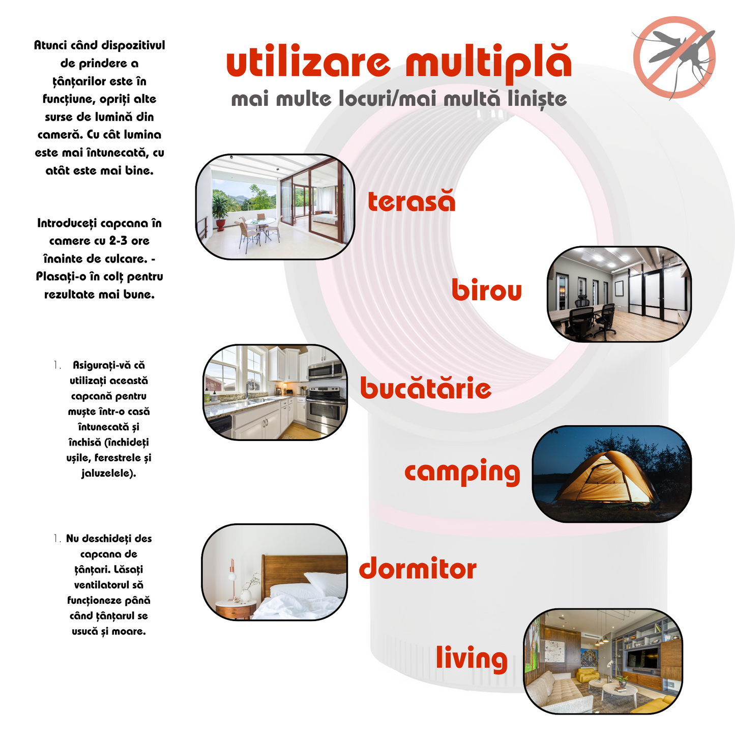 Lampă/Repelent Anti-Țântari Casnică - Repelent Fără Radiatii și Silentios