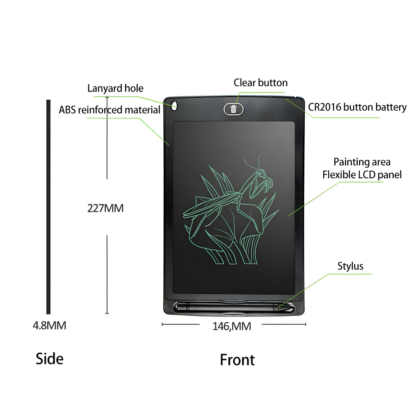 Tableta de Scriere LCD 6.5/12 inch, Tablă de Desen pentru Copii, Jucărie de Scris Graffiti, Tablă de Scris Magica