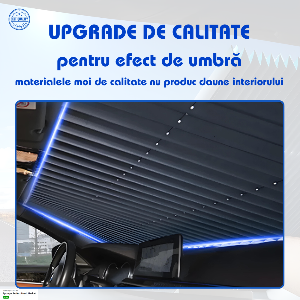 Parasolar Auto Retractabil pentru Blocarea Soarelui și Izolație Termică