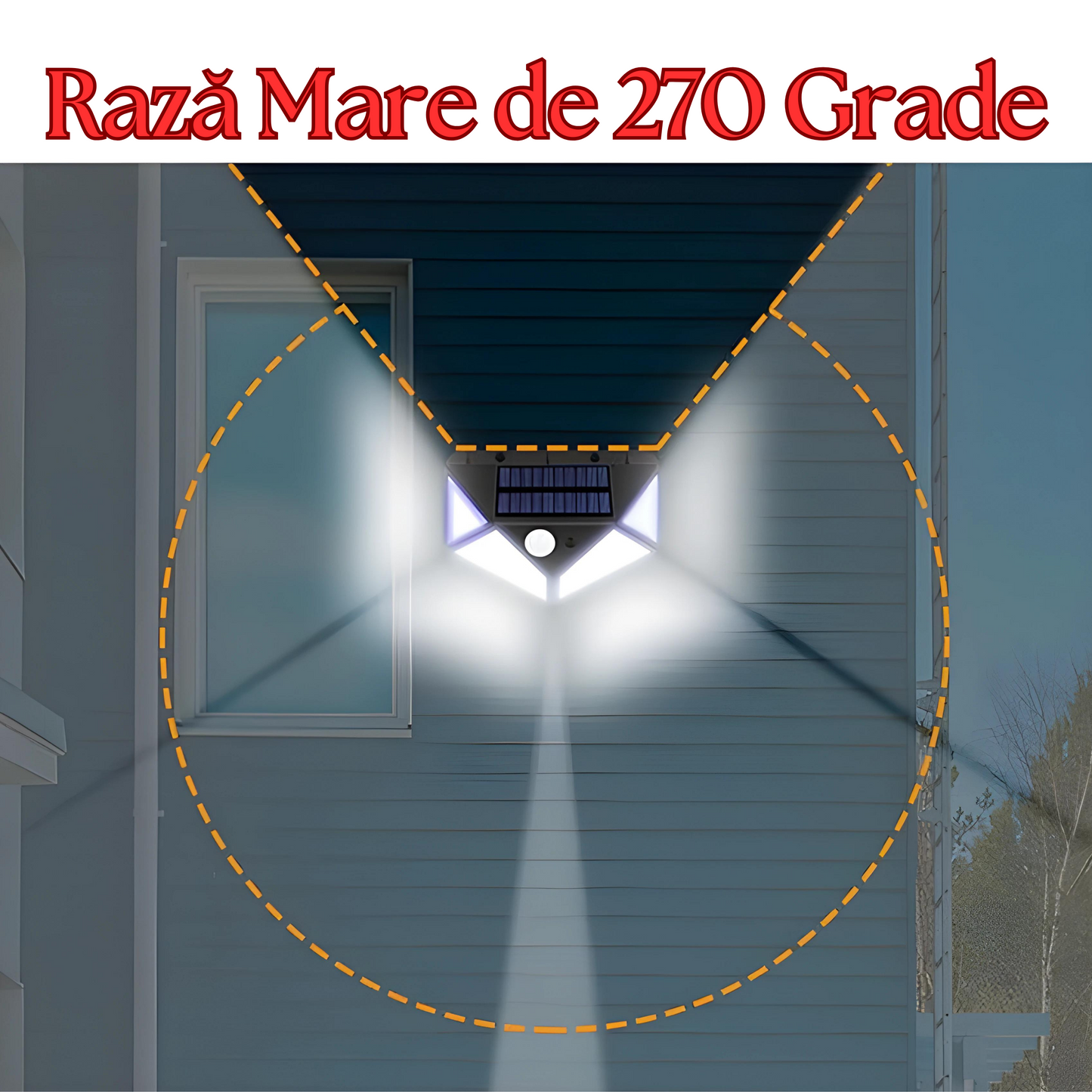 Set 6 x LămpiSolare 222 LED cu SenzorDeMișcare, IluminarePuternică, PanouSolar și BaterieReîncărcabilă - Energie Verde, Rezistent la Apă