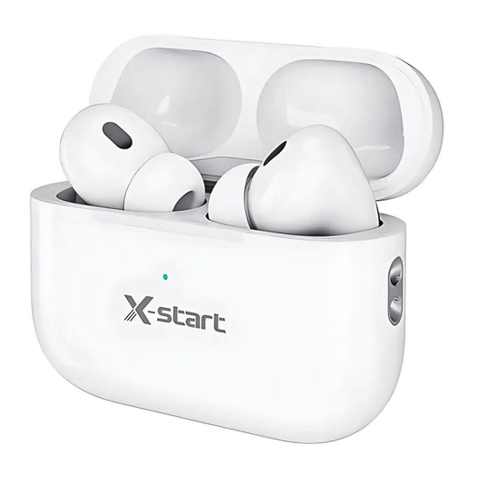 Căști Wireless X-Start, Bluetooth 5.2, Autonomie stand-by 200h, Alb – Sunet Premium și Confort Maxim