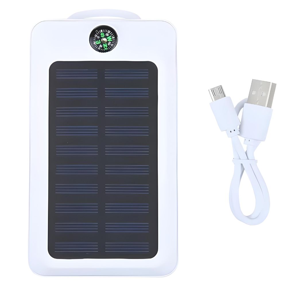 Lanternă Solară Puternică și Rezistentă la Apă cu Power Bank 16800 mAh, Busolă, LED și Încărcare USB pentru Camping