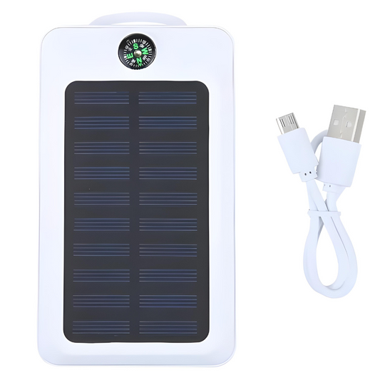 Lanternă Solară Puternică și Rezistentă la Apă cu Power Bank 16800 mAh, Busolă, LED și Încărcare USB pentru Camping