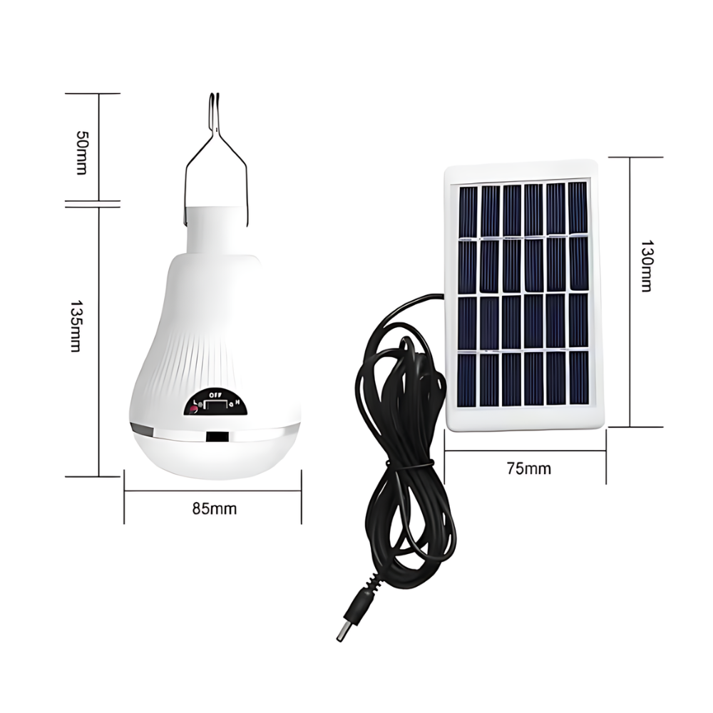 Lampa Camping Solară Fotofun, LED 20 buc, Încărcare Solară și USB, 1100 mAh, Autonomie 7 ore, Alb