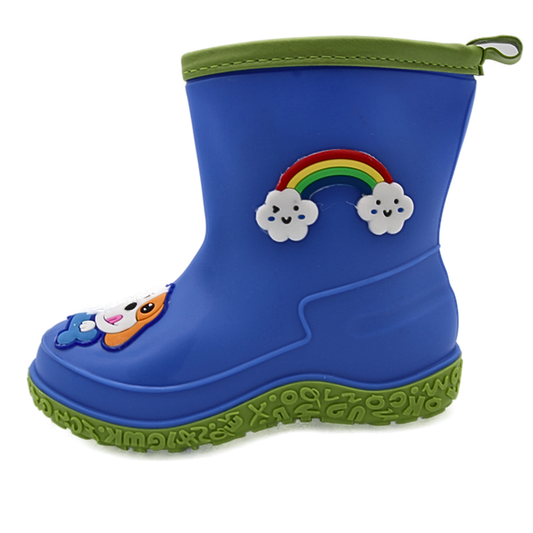 Cizme de ploaie pentru copii cu design animat 3D, model scurt, cauciuc impermeabil - Kitty Rain Boots