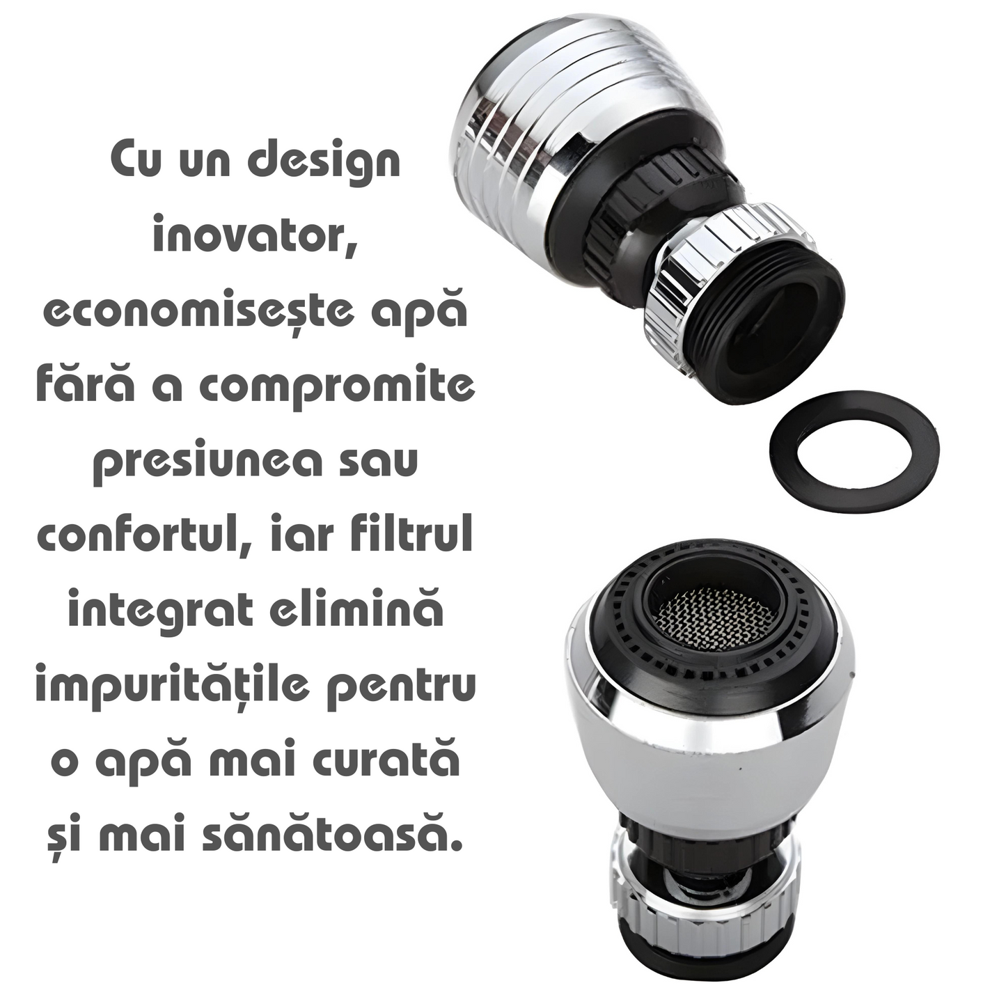 Economizor de Apă cu Bule Rotative 360 de Grade pentru Robinet - Set 2 Bucăți