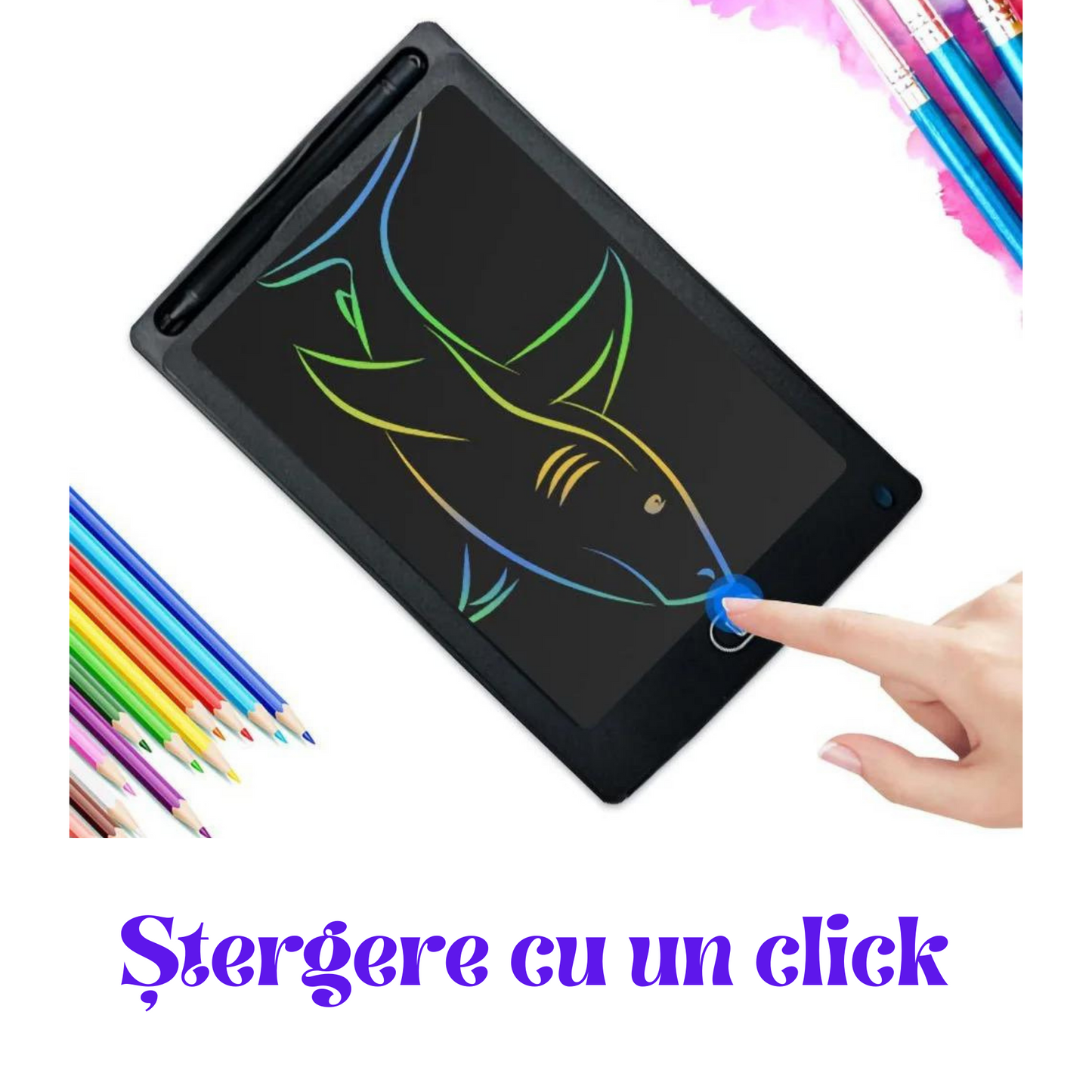 Tableta de Scriere LCD 6.5/12 inch, Tablă de Desen pentru Copii, Jucărie de Scris Graffiti, Tablă de Scris Magica