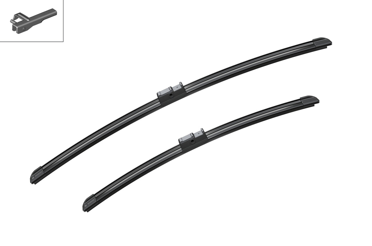 Set de două ștergătoare Bosch Aerotwin A084S cu detaliu de adaptor