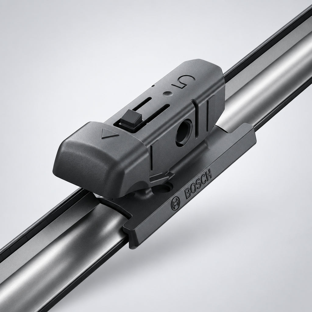 Set de două ștergătoare Bosch Aerotwin A081S cu detaliu de adaptor