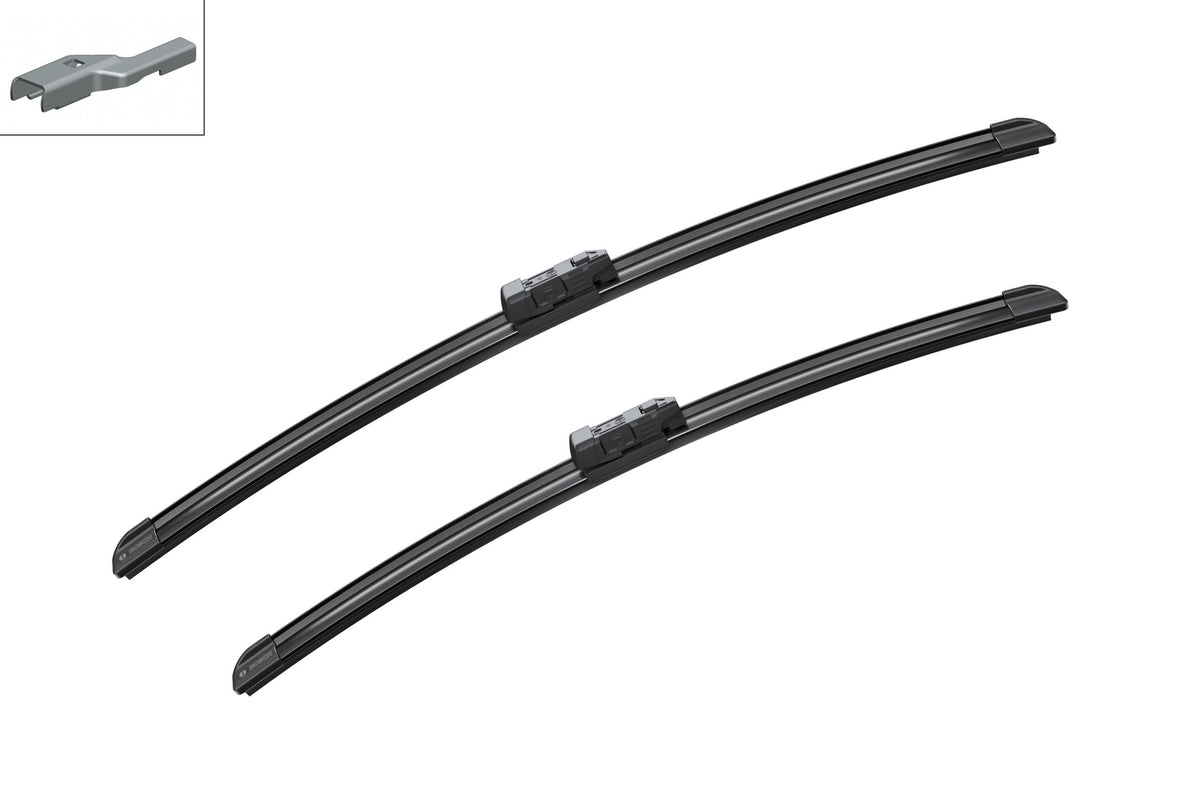 Set două lamele Bosch Aerotwin A974S și ilustrație a brațului