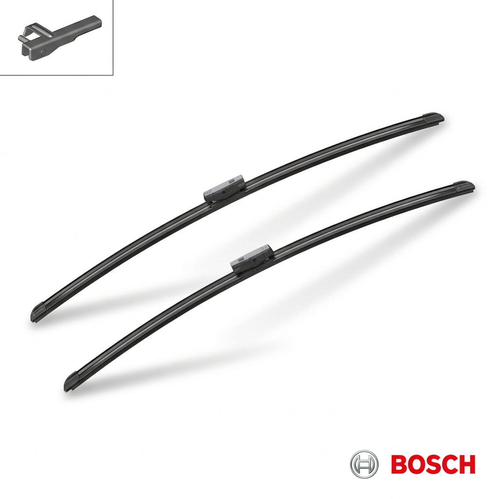 Set două lamele Bosch Aerotwin A976S și ilustrație a brațului
