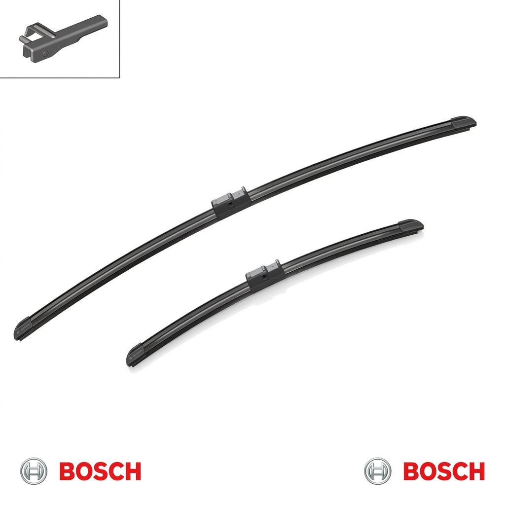 Set două lamele Bosch Aerotwin A977S și ilustrație a brațului