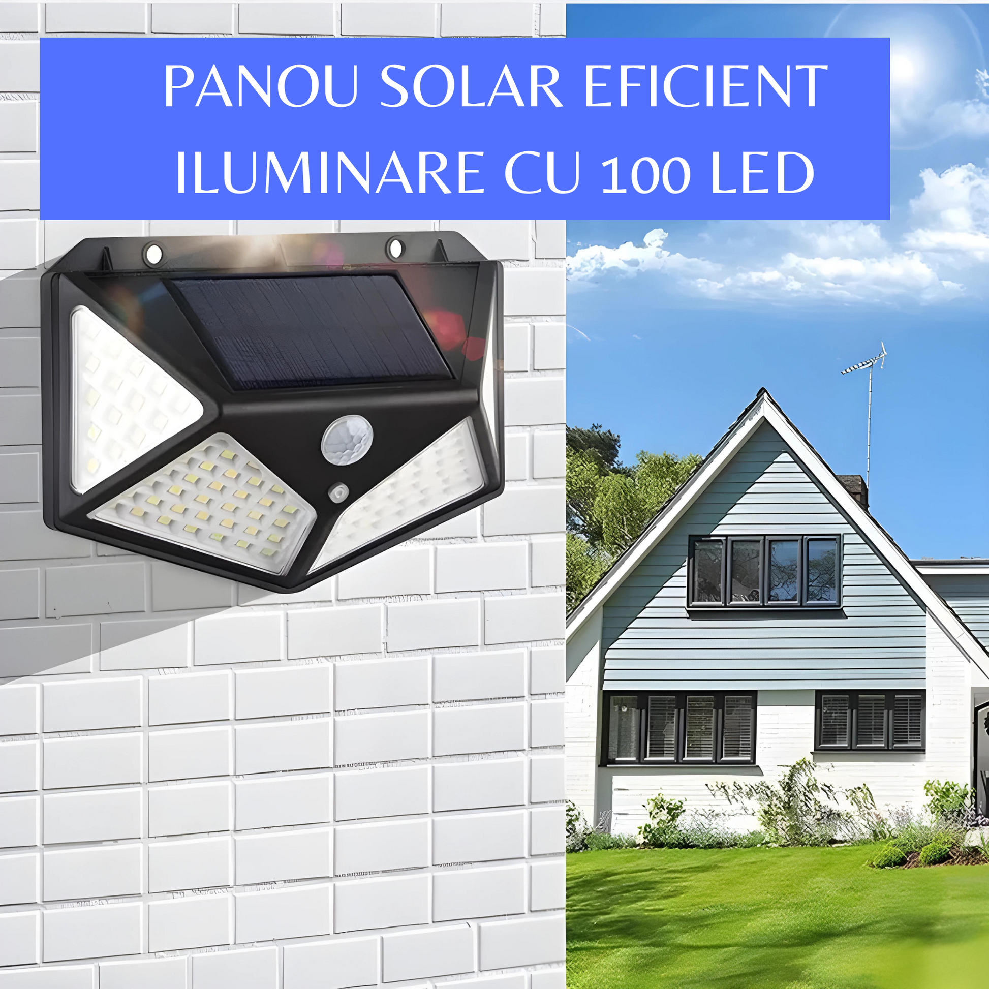 lampa de exterior cu panou solar