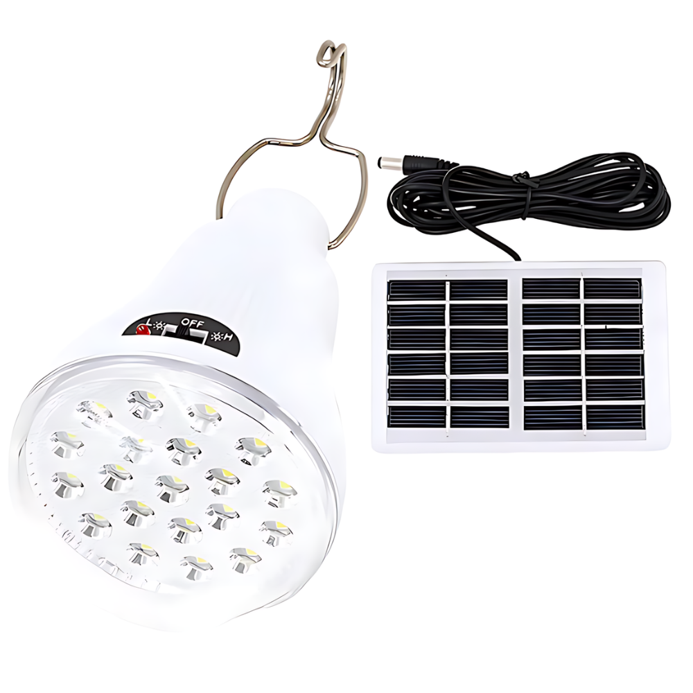 Lampa Camping Solară Fotofun, LED 20 buc, Încărcare Solară și USB, 1100 mAh, Autonomie 7 ore, Alb