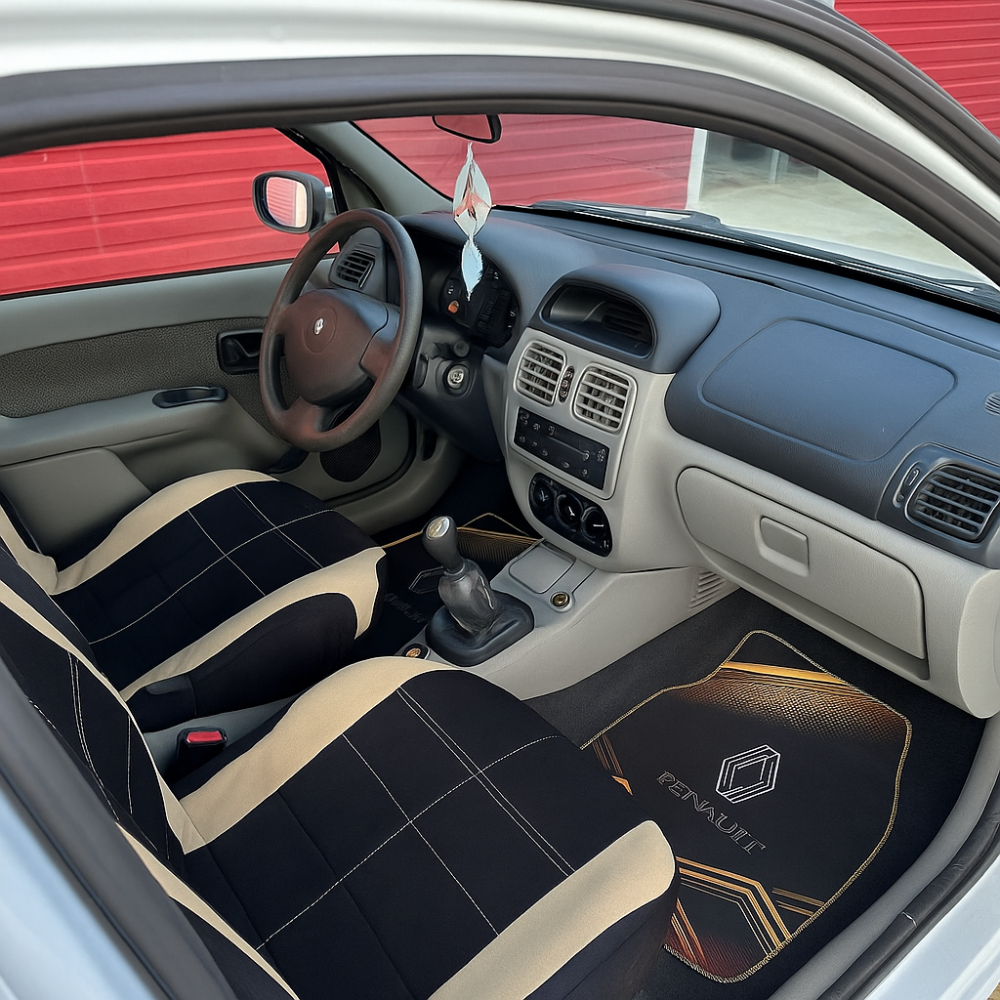 Set complet covorase auto universale Renault – Fata si spate – Design negru-portocaliu cu logo