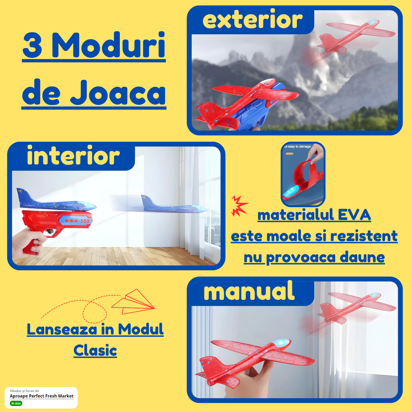 Jucărie Catapultă Avion - Lansator de Avioane pentru Copii