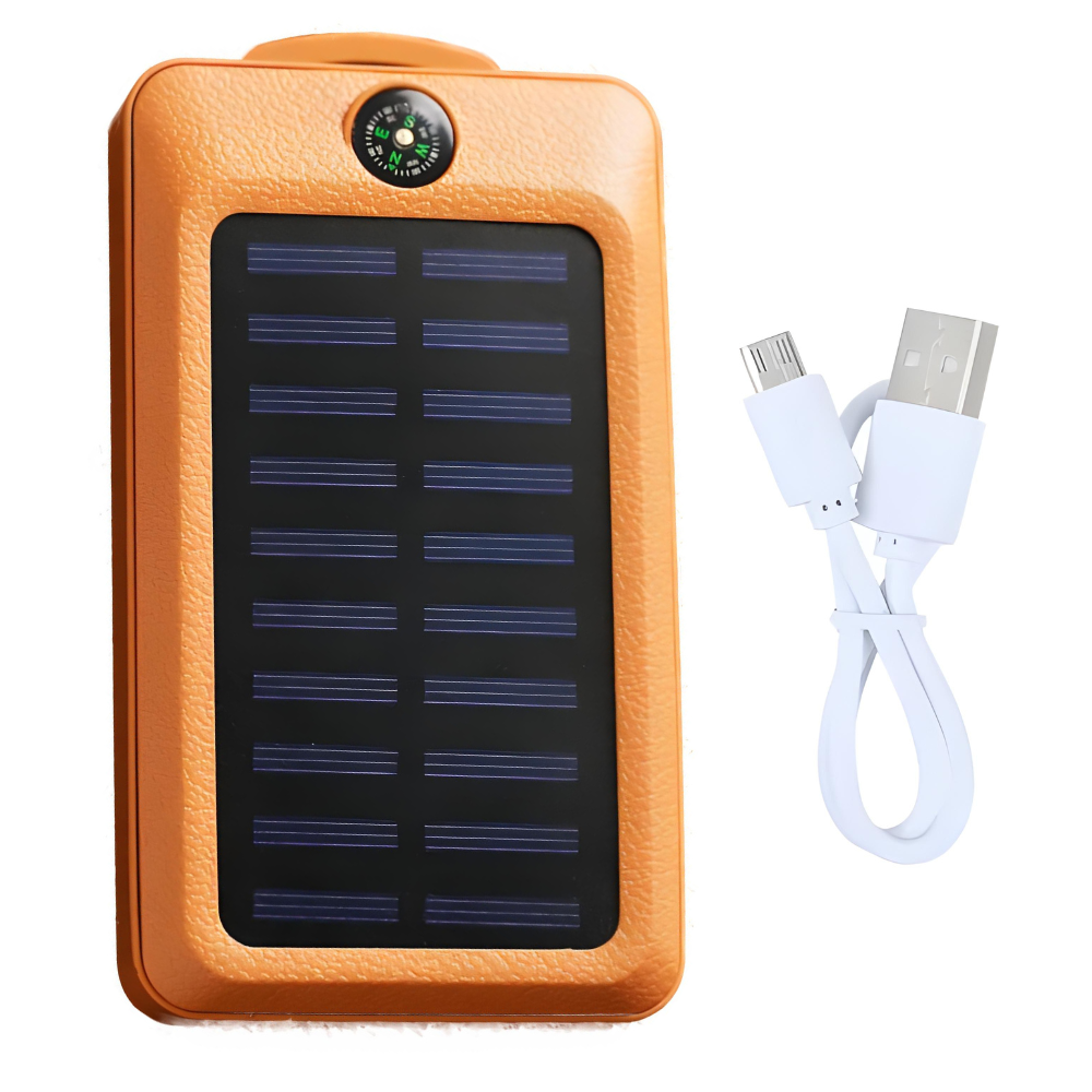 Lanternă Solară Puternică și Rezistentă la Apă cu Power Bank 16800 mAh, Busolă, LED și Încărcare USB pentru Camping