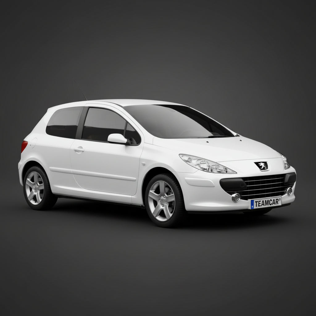 White car on a gray background